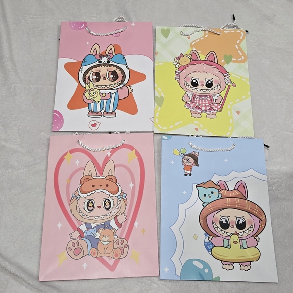 Cute Cartoon Gift Bags - Pink, Yellow, Blue, White - Picture 1 of 3